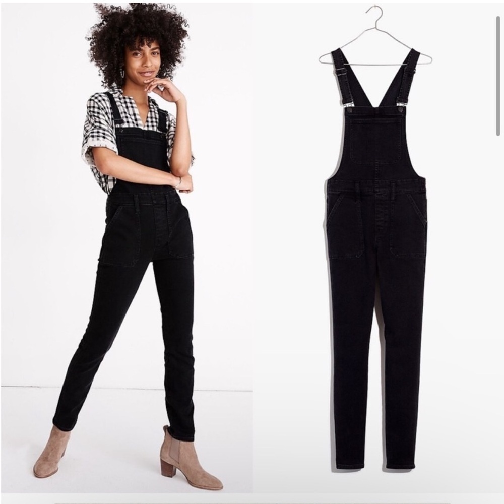 Madewell straight leg black overalls size S